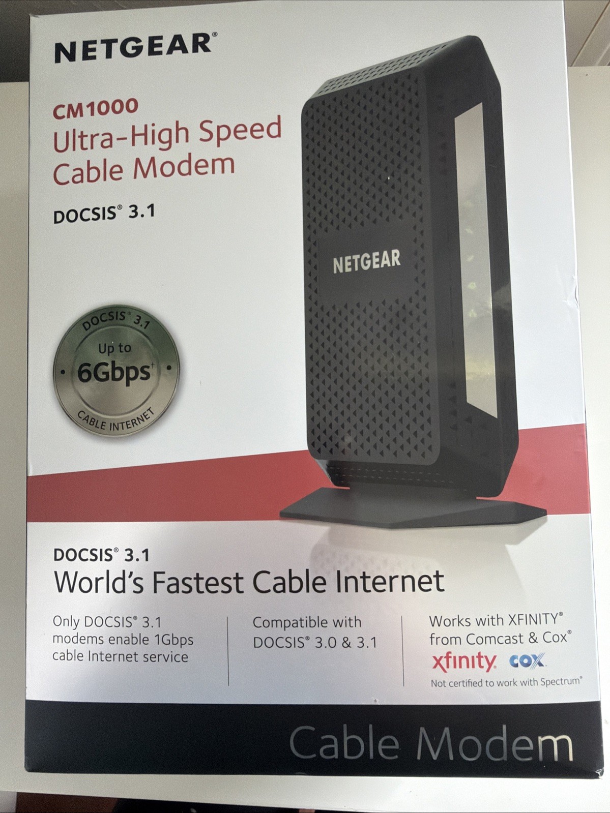 NETGEAR CM1000 Wired-Ethernet (RJ-45) Cable – CM1000100NAS (Black) P29