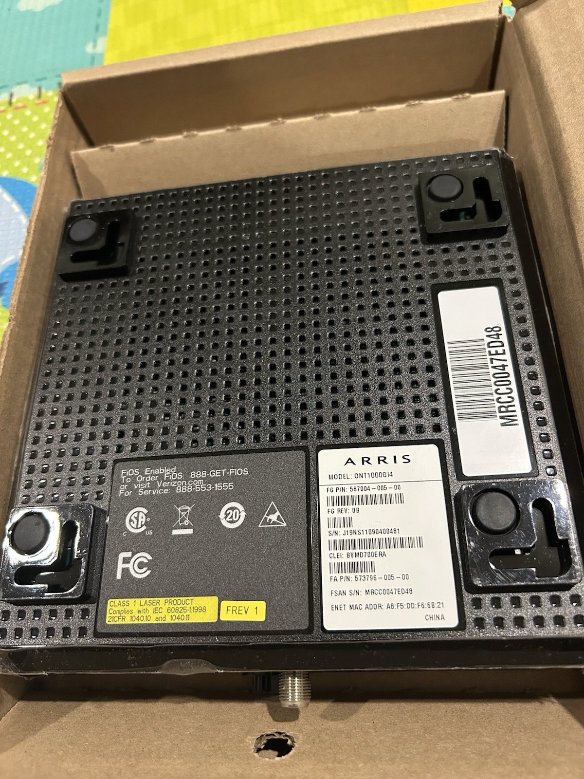 Arris Fios 10/100/1000 Managed Fiber Optic Network Terminal Phone/TV/Internet