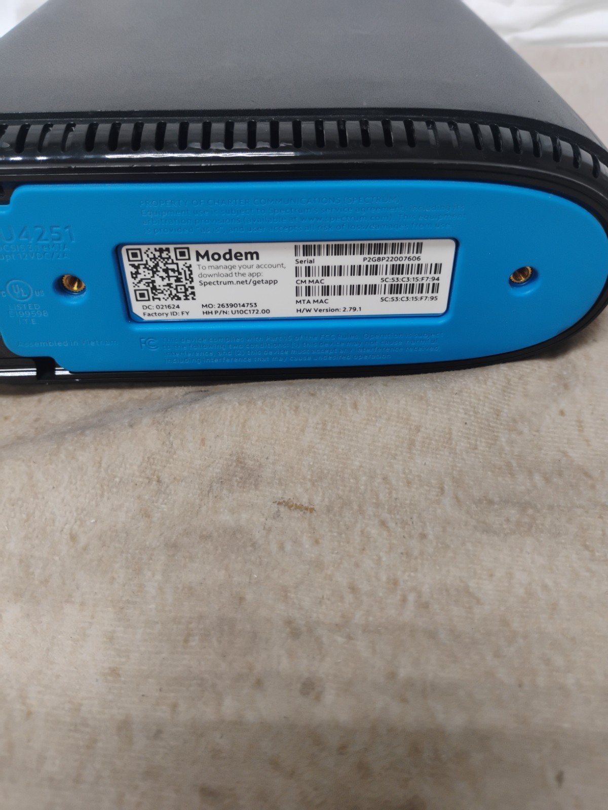 Spectrum EU4251 DOCSIS 3.1 Voice eMTA Cable Modem