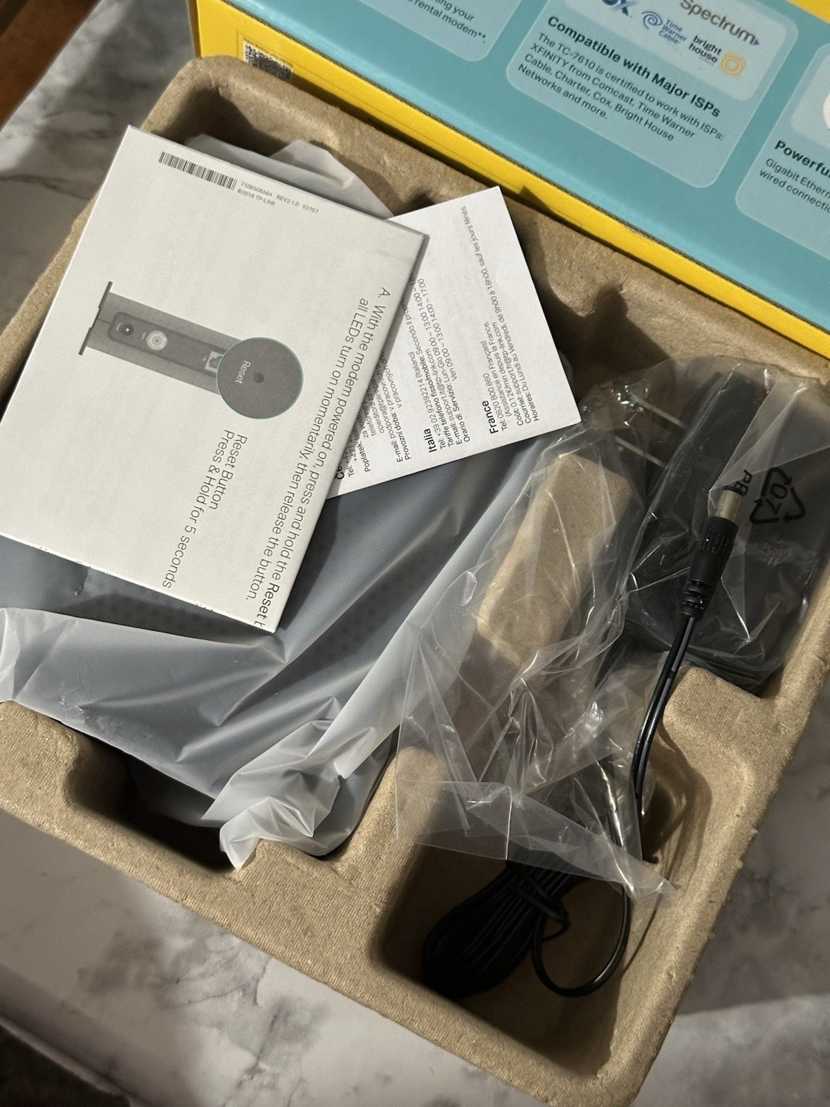 TP-LINK TC-7610 DOCSIS 3.0 Cable Modem 343 Mbps Gigabit Ethernet New in Box