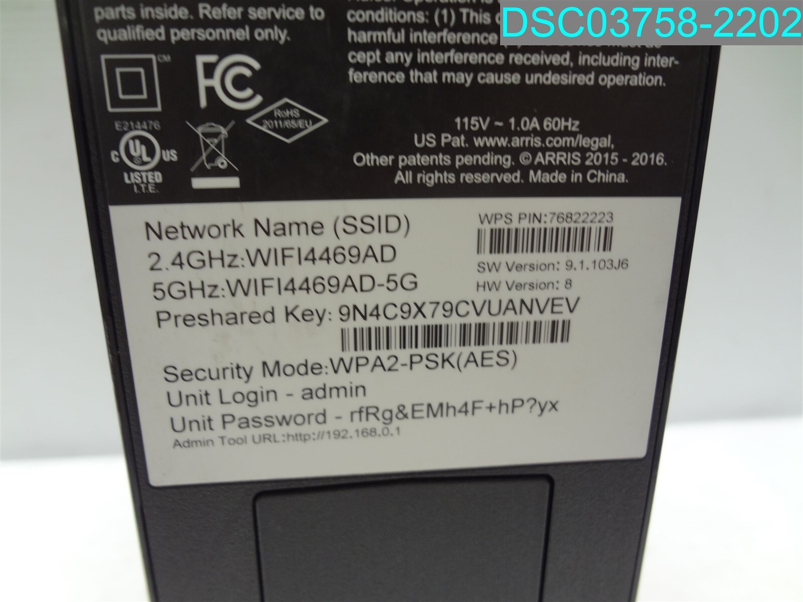 ARRIS TG1682G Dual Band WI-FI 802.11AC Modem Router Wireless