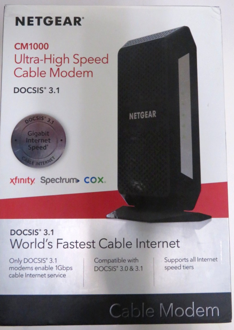 NETGEAR CM1000 DOCSIS 3.1 Ultra High Speed Cable Modem – 1Gbps – Used