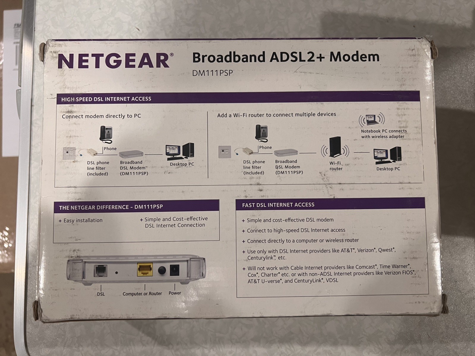 Netgear Broadband ADSL2+ Plus Modem New Open Box