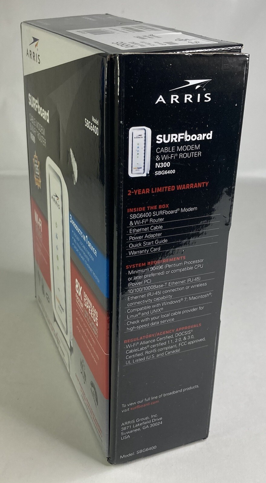 Brand New Arris SURF board SGB6400 DOCSIS 3.0 Cable Modem N300 w/Wires Included