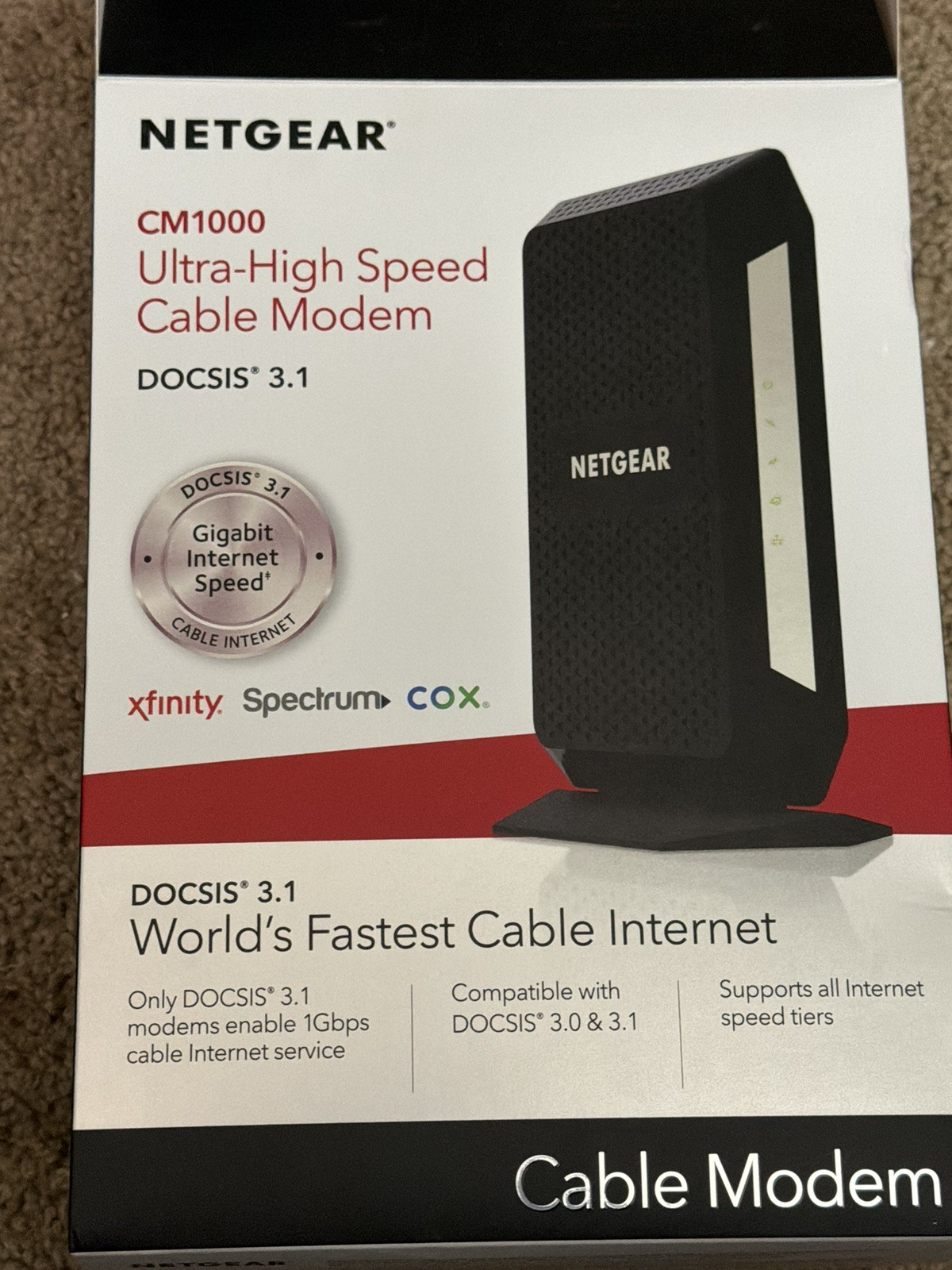 NETGEAR CM1000 Wired-Ethernet (RJ-45) Cable – CM1000100NAS (Black)