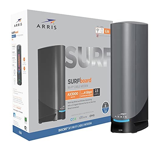 Surfboard G36 Multi-Gigabit Cable Modem & AX3000 DOCSIS 3.1 + AX3000 2.5Gbps