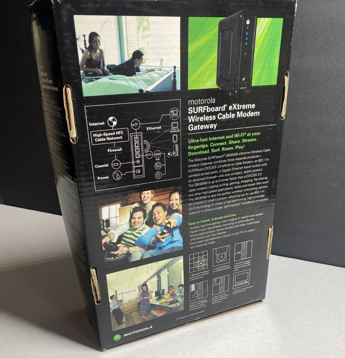 Motorola Surfboard Extreme Wireless Cable Modem Gateway SBG6580 Open Box