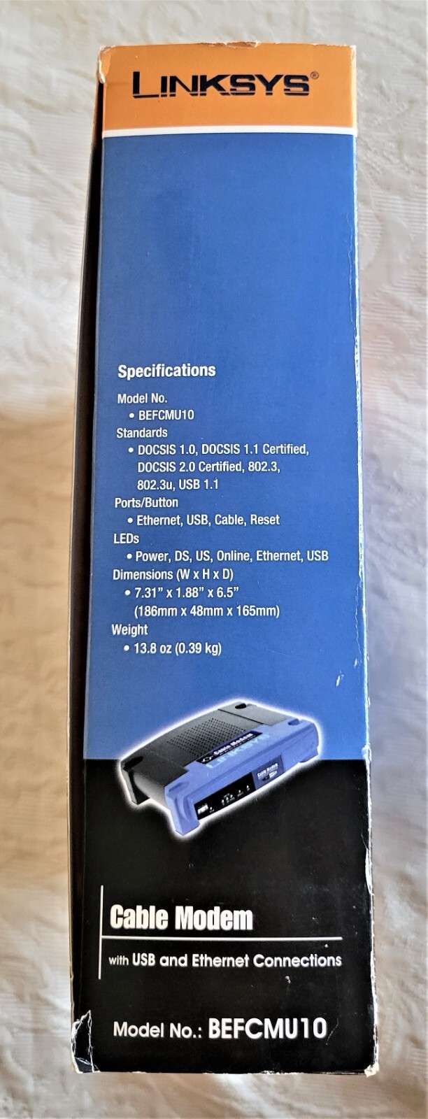 LINKSYS Cable Model with USB & Ethernet Connections – Model BEFCMU10
