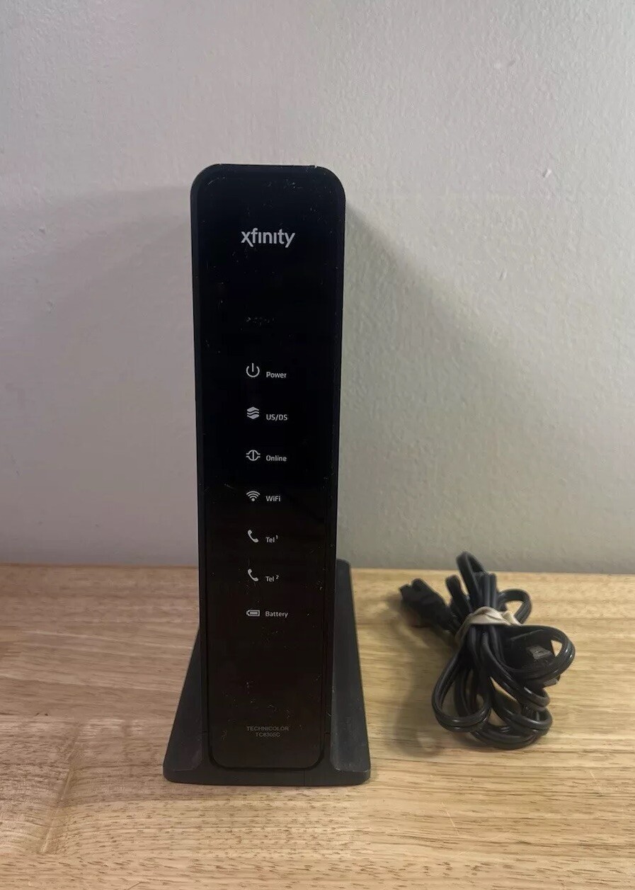 Technicolor TC8305C Xfinity Black WiFi Dual Band Wireless Cable Modem With Cord