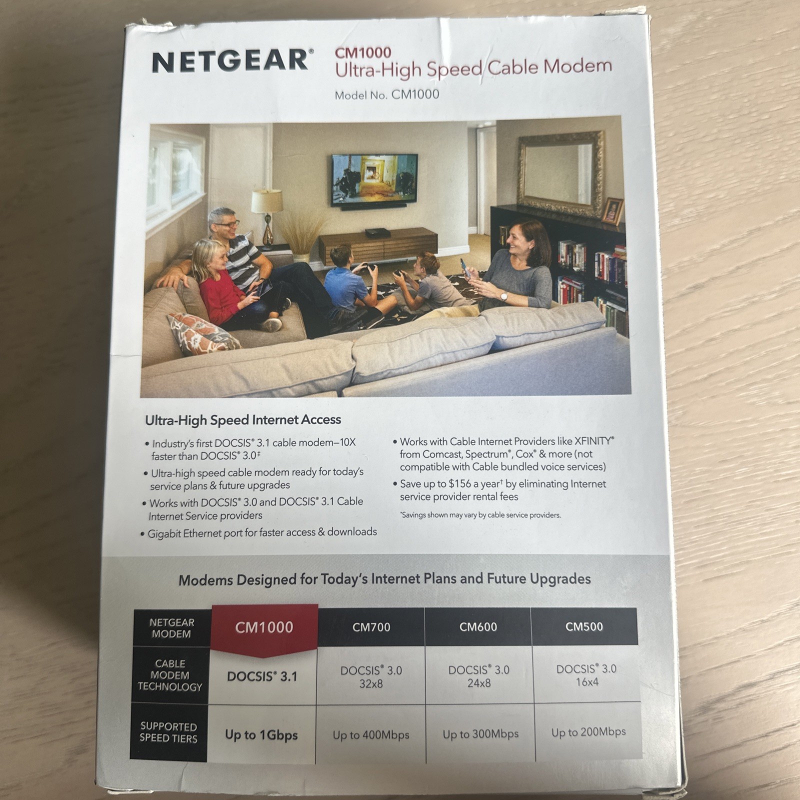 NETGEAR Nighthawk CM1000 DOCSIS 3.1 Mid/high-Split Cable Modem,Black-LN