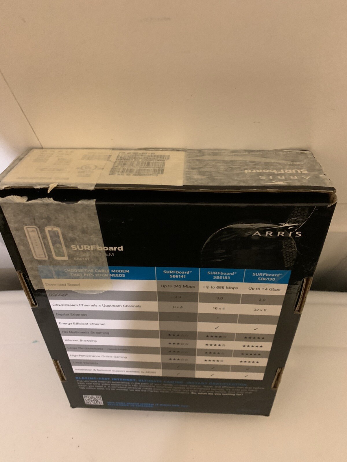 Arris SURFboard SB6141 Cable Modem 581902-022-00 351.23 Mbps