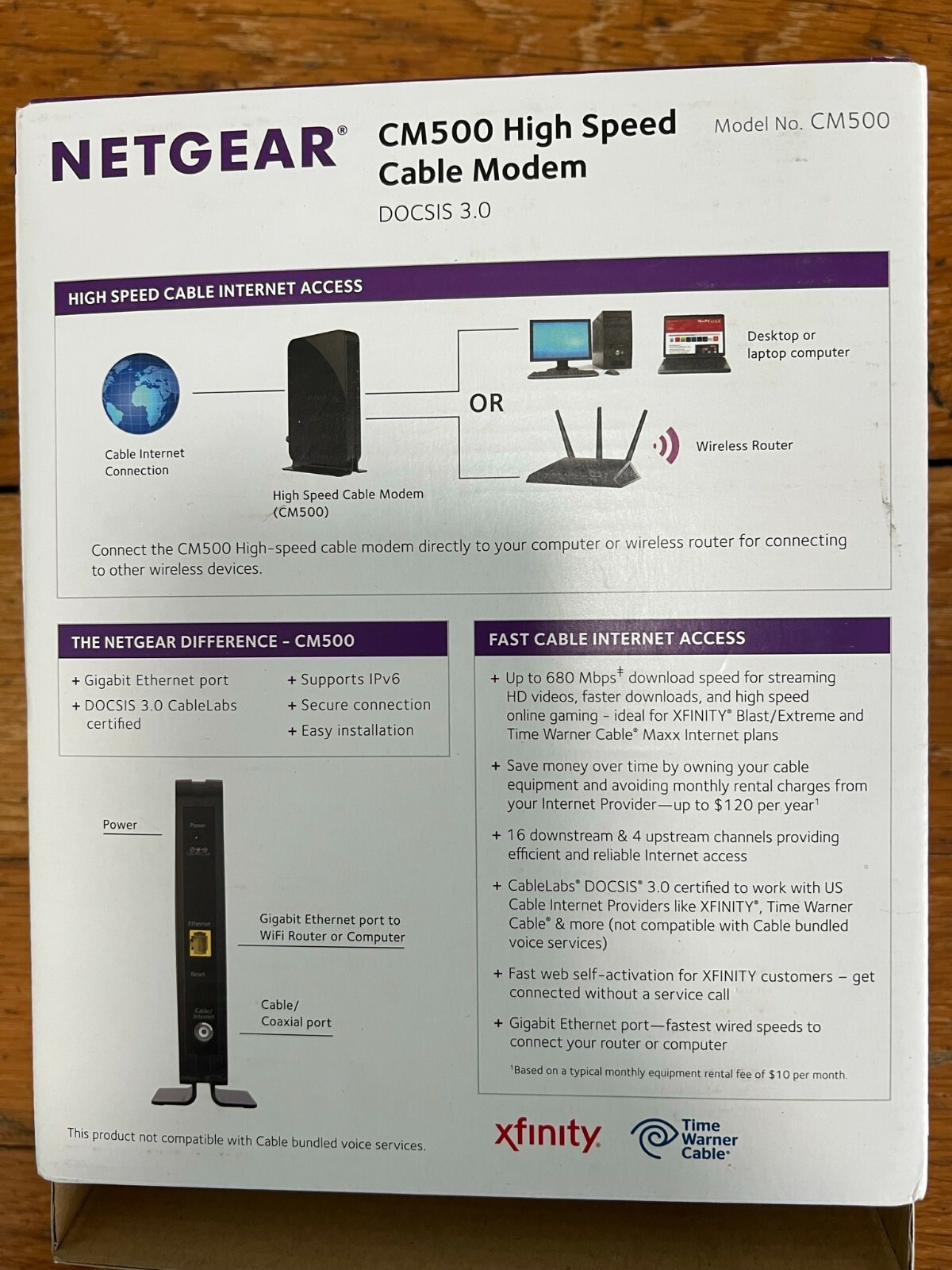 NETGEAR CM500 (CM500100NAS) 680 Mbps – Black Pre Owned (B35G)