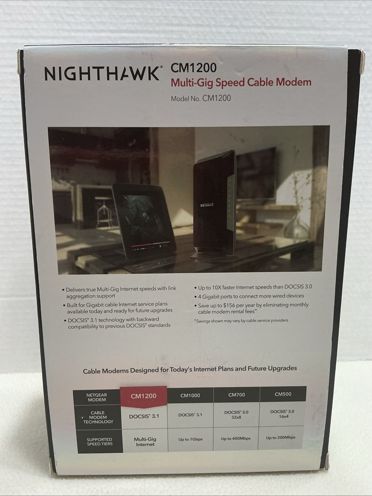 NETGEAR Nighthawk CM1200-100NAS DOCSIS 3.1 Cable Modem
