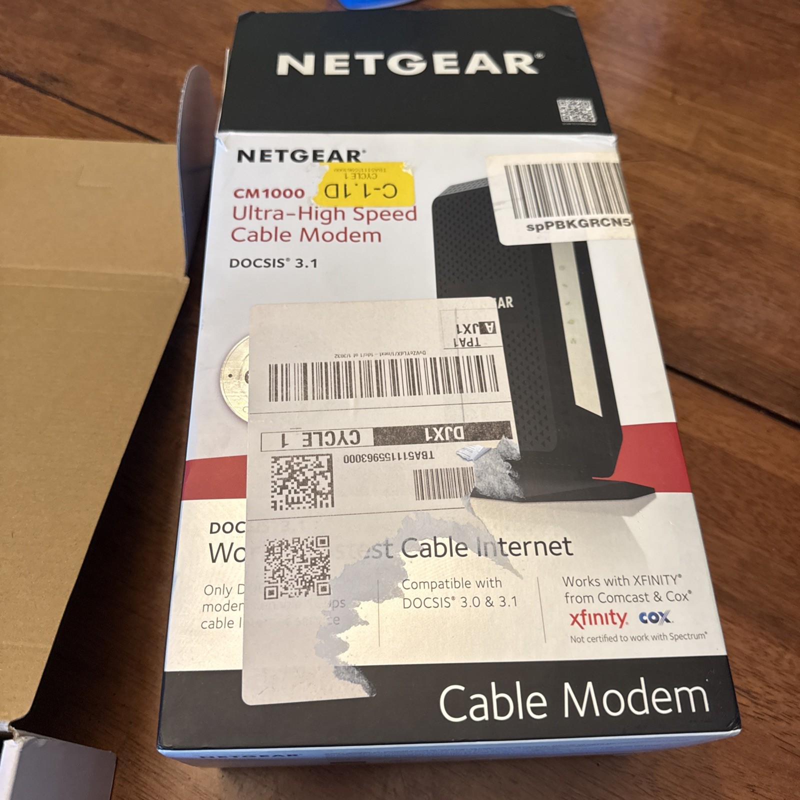 NEW NETGEAR CM1000 Ultra High Speed Cable Modem DOCSIS 3.1 Xfinity Spectrum Cox