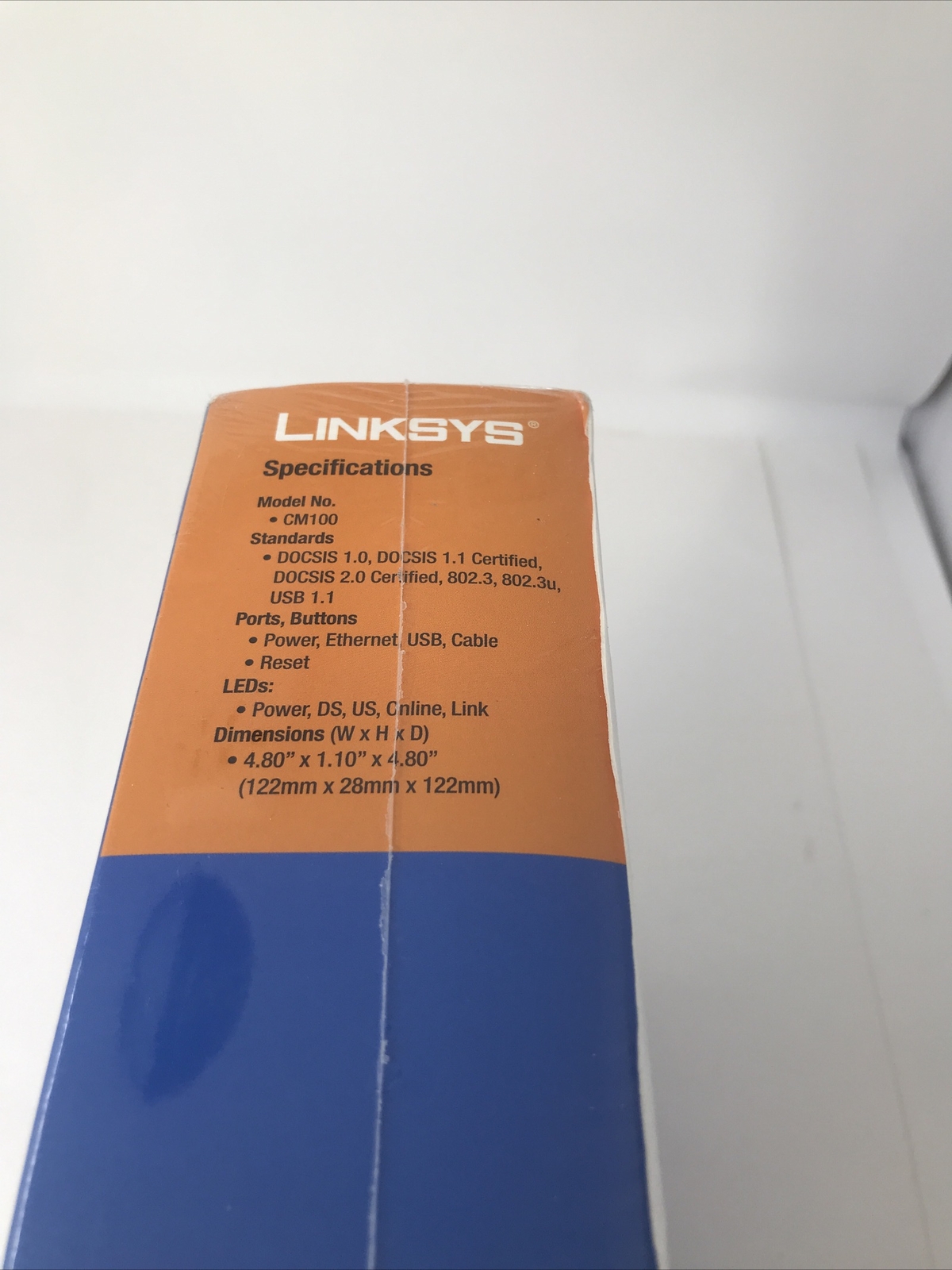Linksys CM100 100 Mbps Cable Modem W USB And Ethernet Connections Sealed