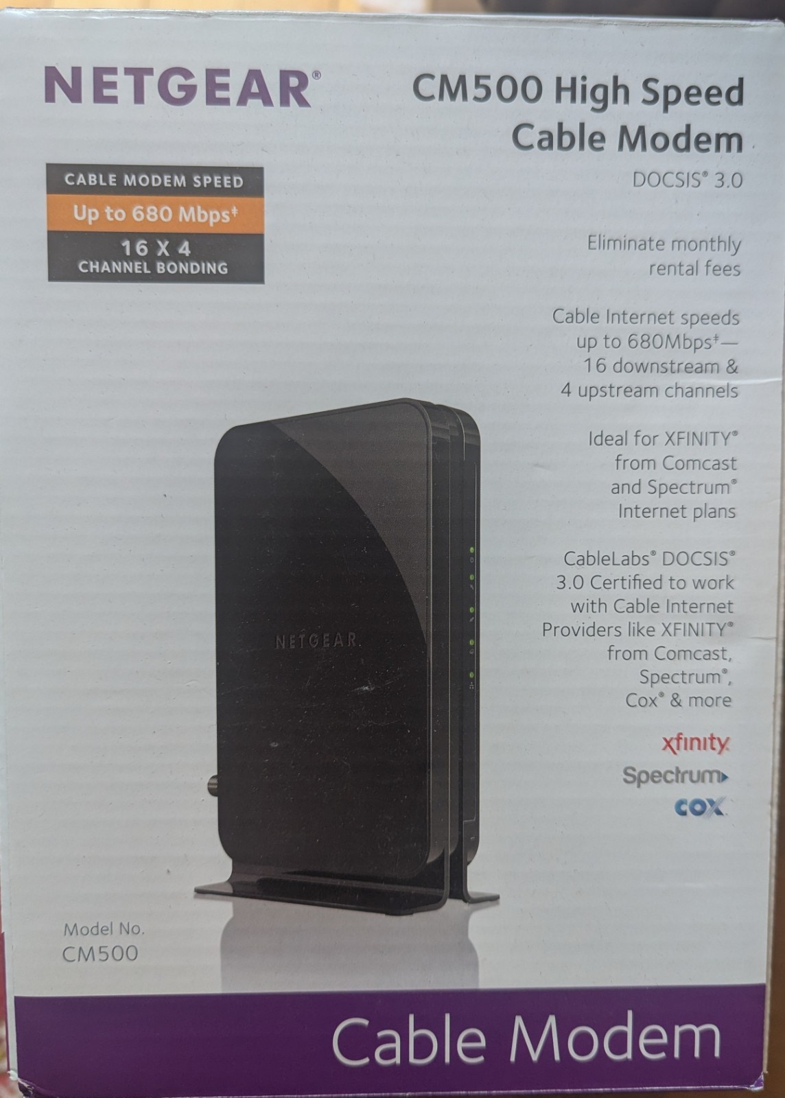 Netgear® CM500 16×4 DOCSIS 3.0 680Mbps High Speed Cable Modem