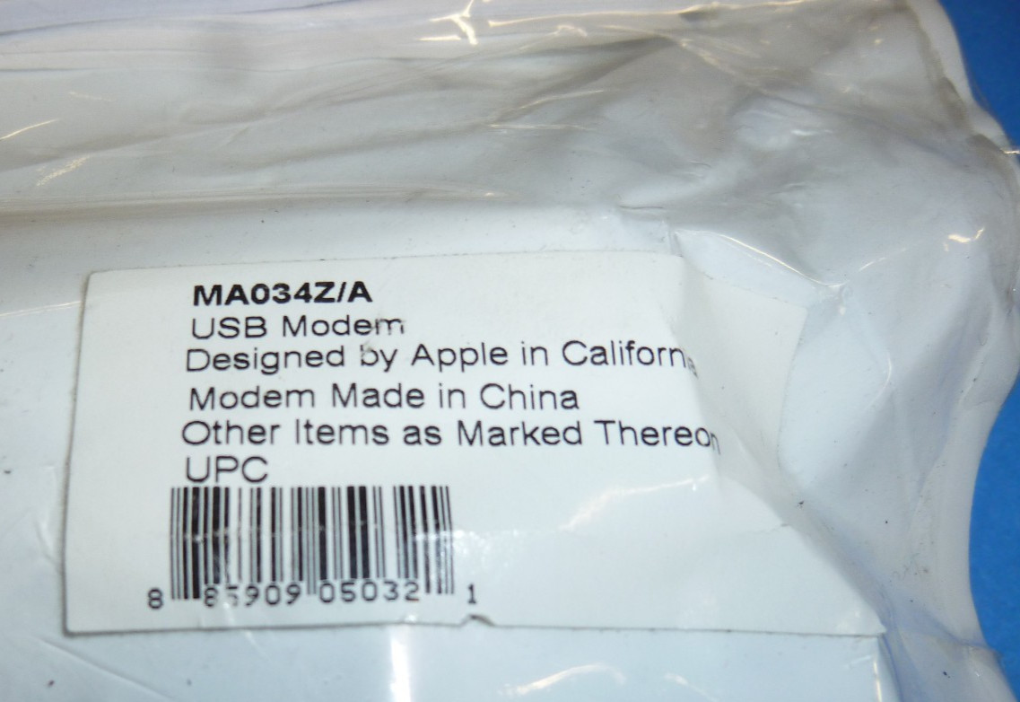 (Lot of 2) New Apple USB Dial-up External 56 Kbps Modem Model MA034Z/A