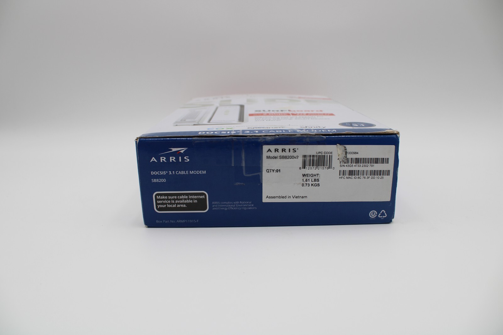 ARRIS (SB8200) – Cable Modem – Fast DOCSIS 3.1 32×8 Gigabit Cable Modem