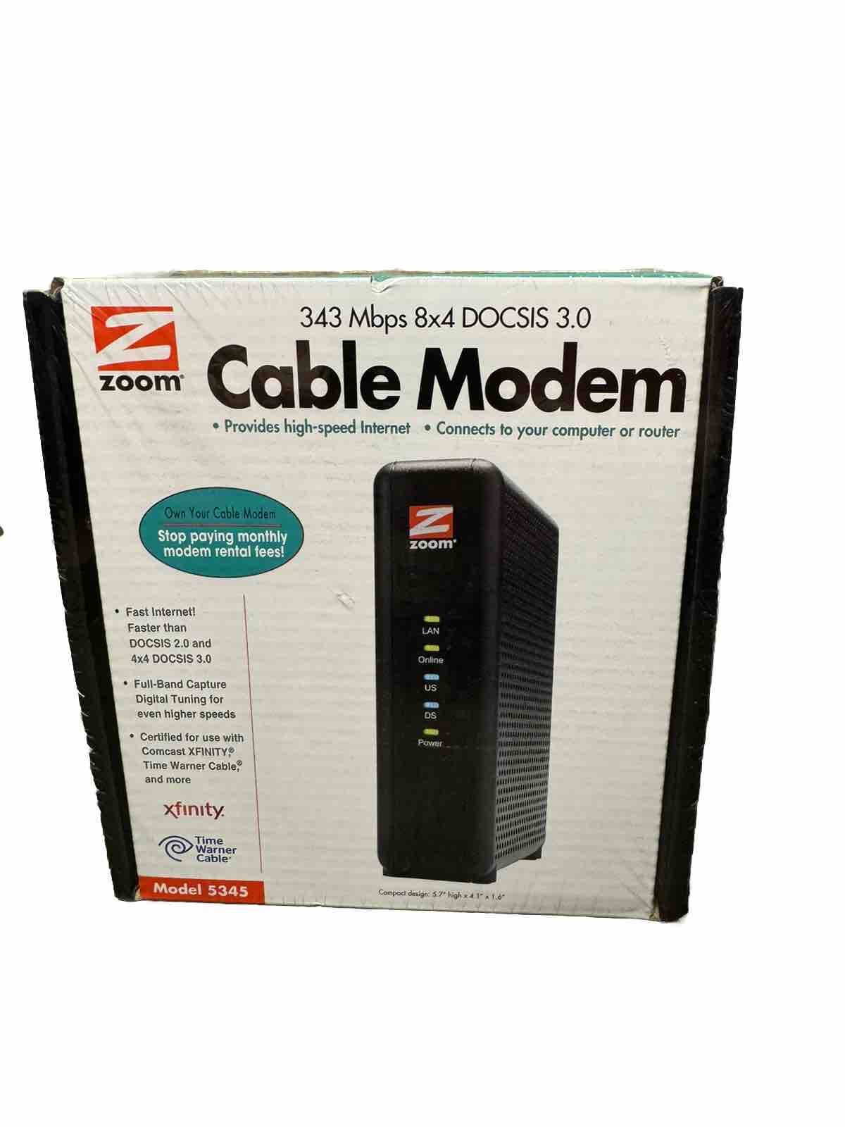 New! Sealed! Zoom DOCSIS 3.0 High-Speed Cable Modem 5345