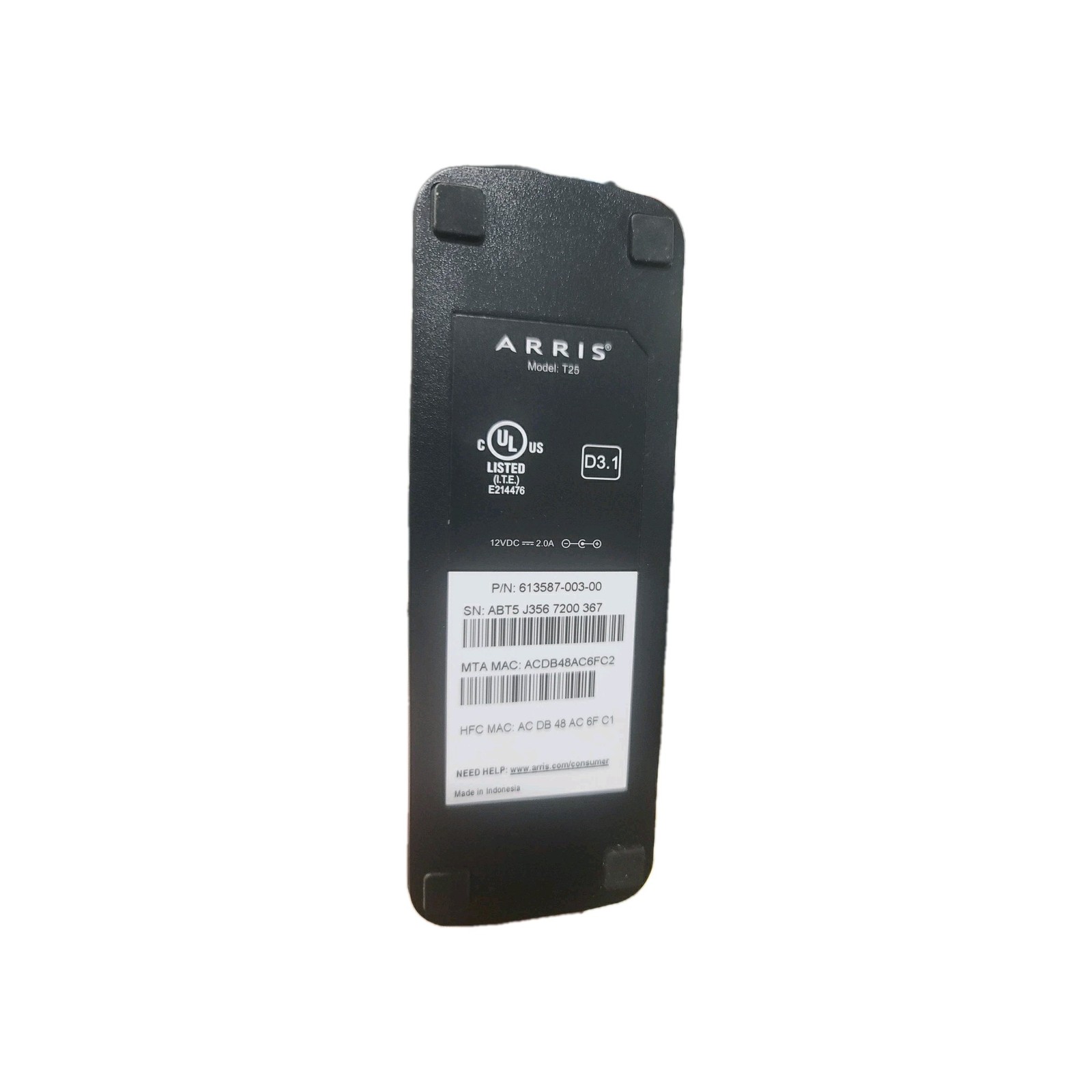 ARRIS (T25) Cable Modem Fast DOCSIS 3.1 Gigabit Cable Modem