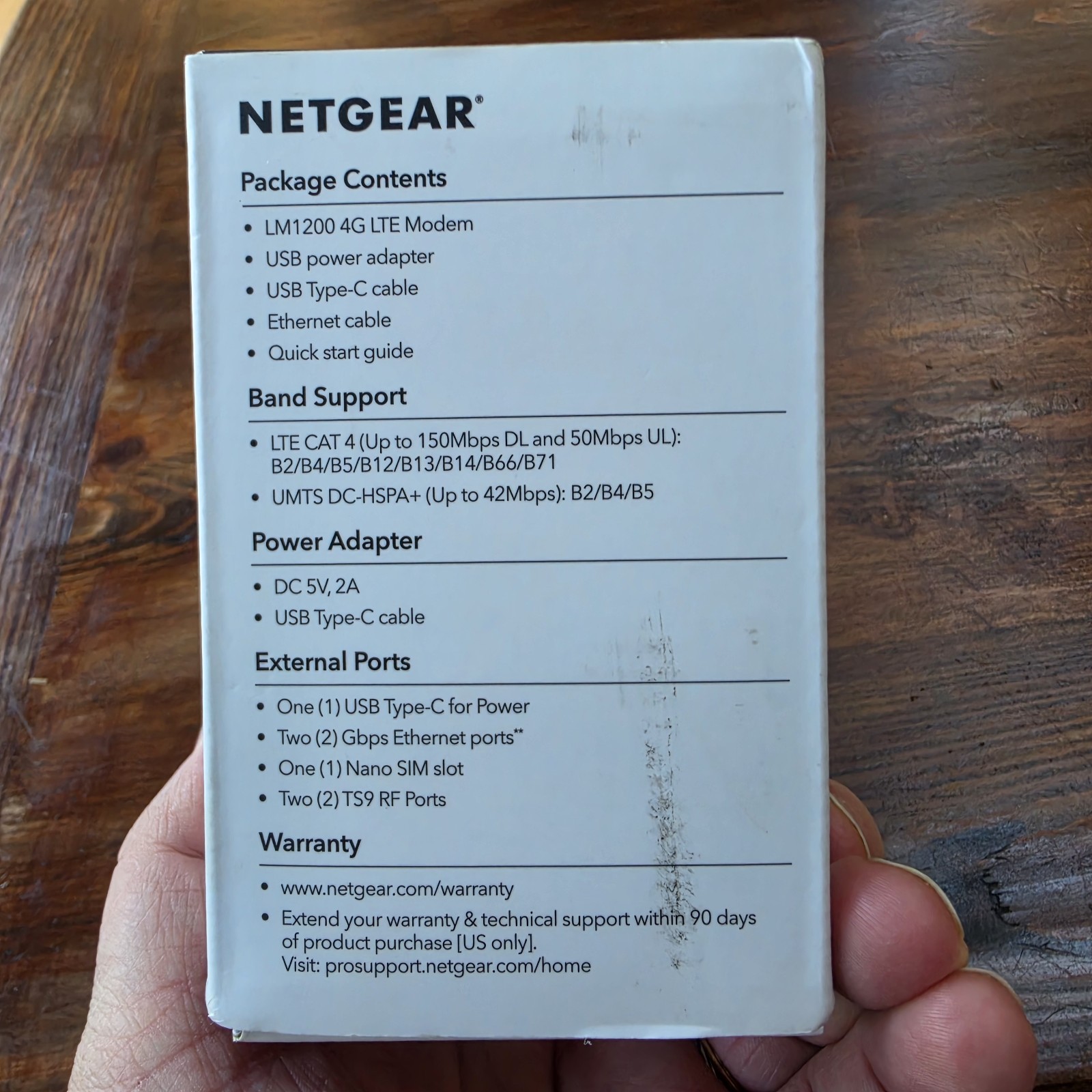 NETGEAR 4G LTE Broadband Modem LM1200 Complete In Box Fast And Reliable