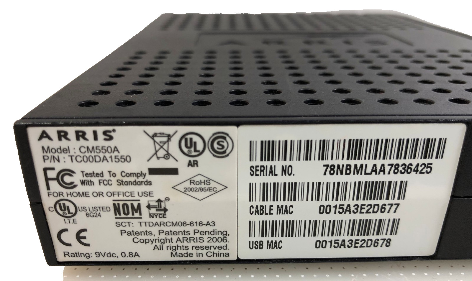Arris CM550 Modem