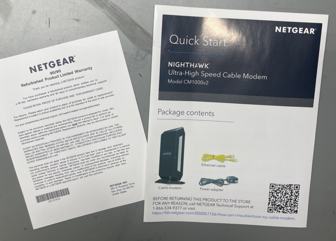 Netgear CM1000v2 Nighthawk DOCSIS 3.1 Cable Modem