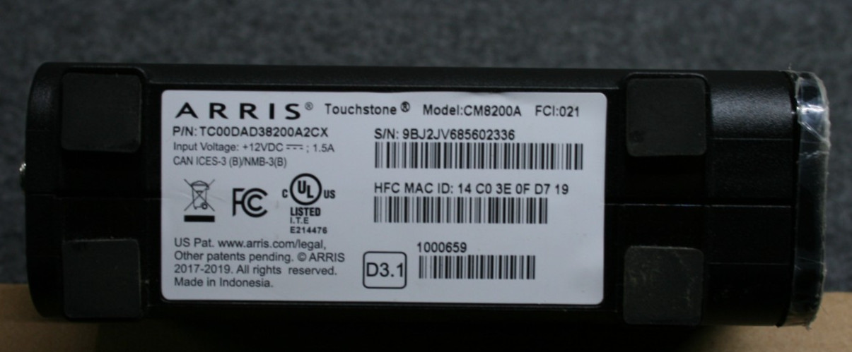 arris touchstone telephone modem