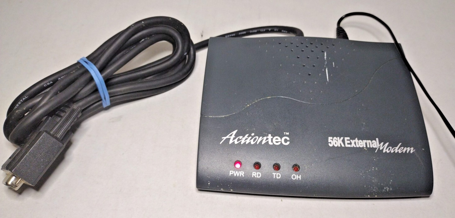 Action-Tec 56K External Modem – EX560LKA 56Kbps W/ Power cord