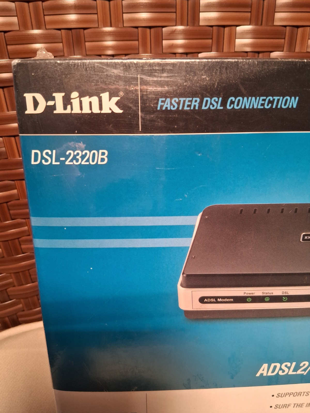 D-Link Modem ADSL2/2+ETHERNET/USB DSL-2320B With Cables USB/Lan/DSL Inputs