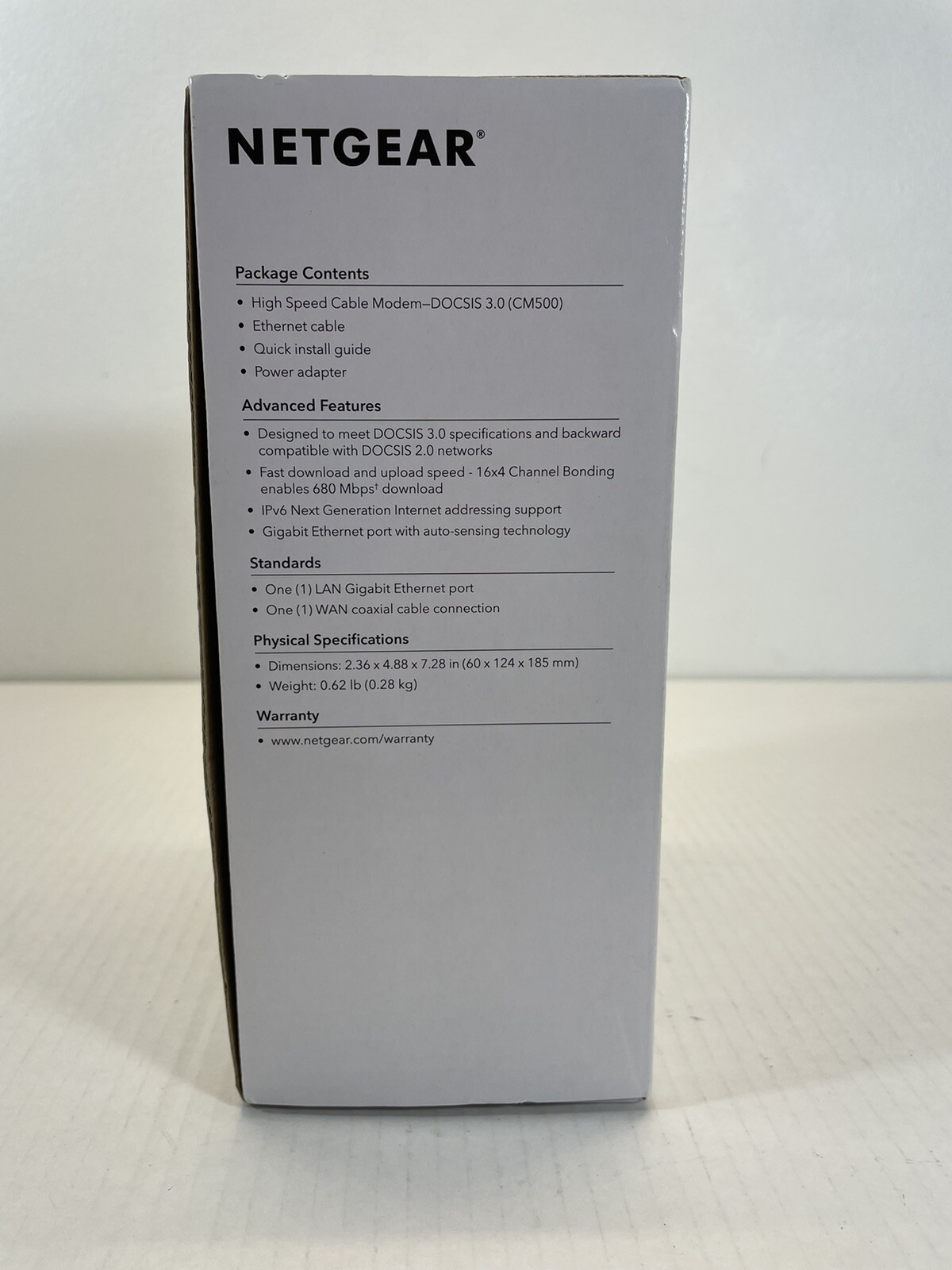 Netgear CM500 High Speed Cable Modem DOCSIS 3.0 Xfinity Cox Spectrum Comcast