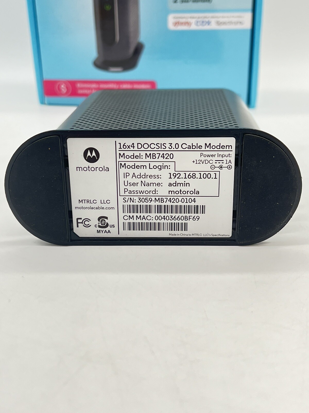 Motorola MB7420 16×4 Cable Modem