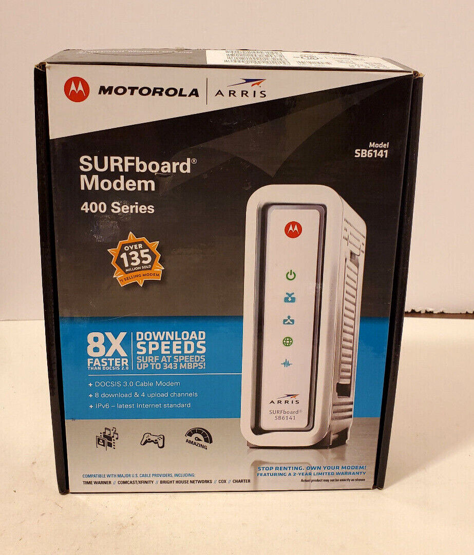 Motorola ARRIS SURFboard SB6141 Docsis 3.0 Cable Modem 400 Series NEW OPEN BOX
