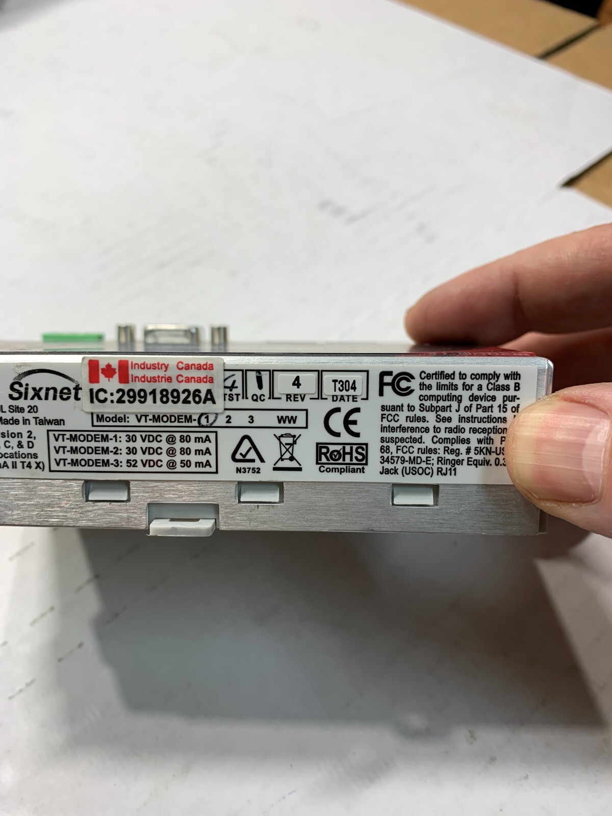 SIXNET VT-MODEM-1 Industrial Phone Modem