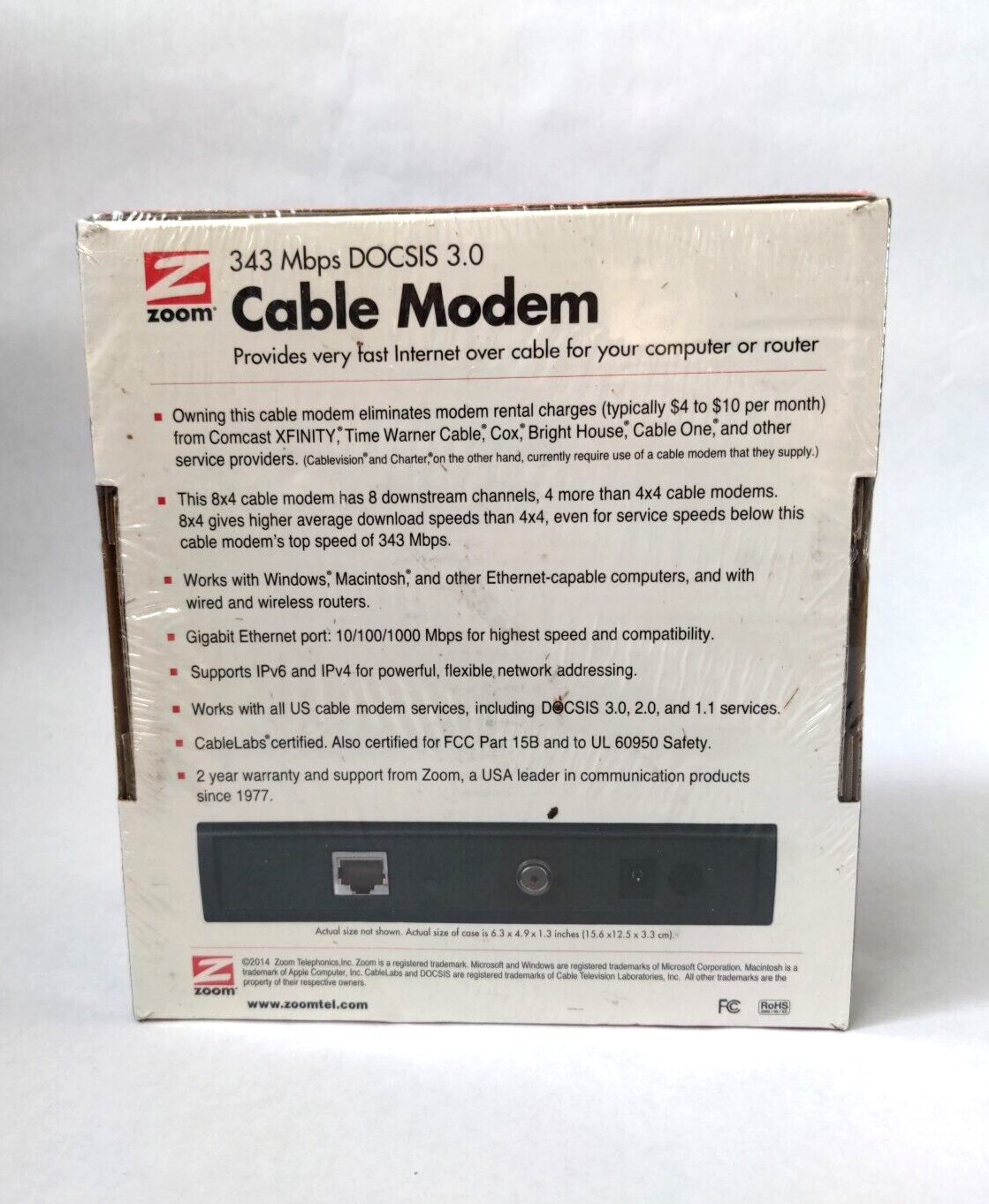 Zoom 343 Mbps DOCSIS 3.0 Cable Modem Model: 5341 NEW In Box Sealed