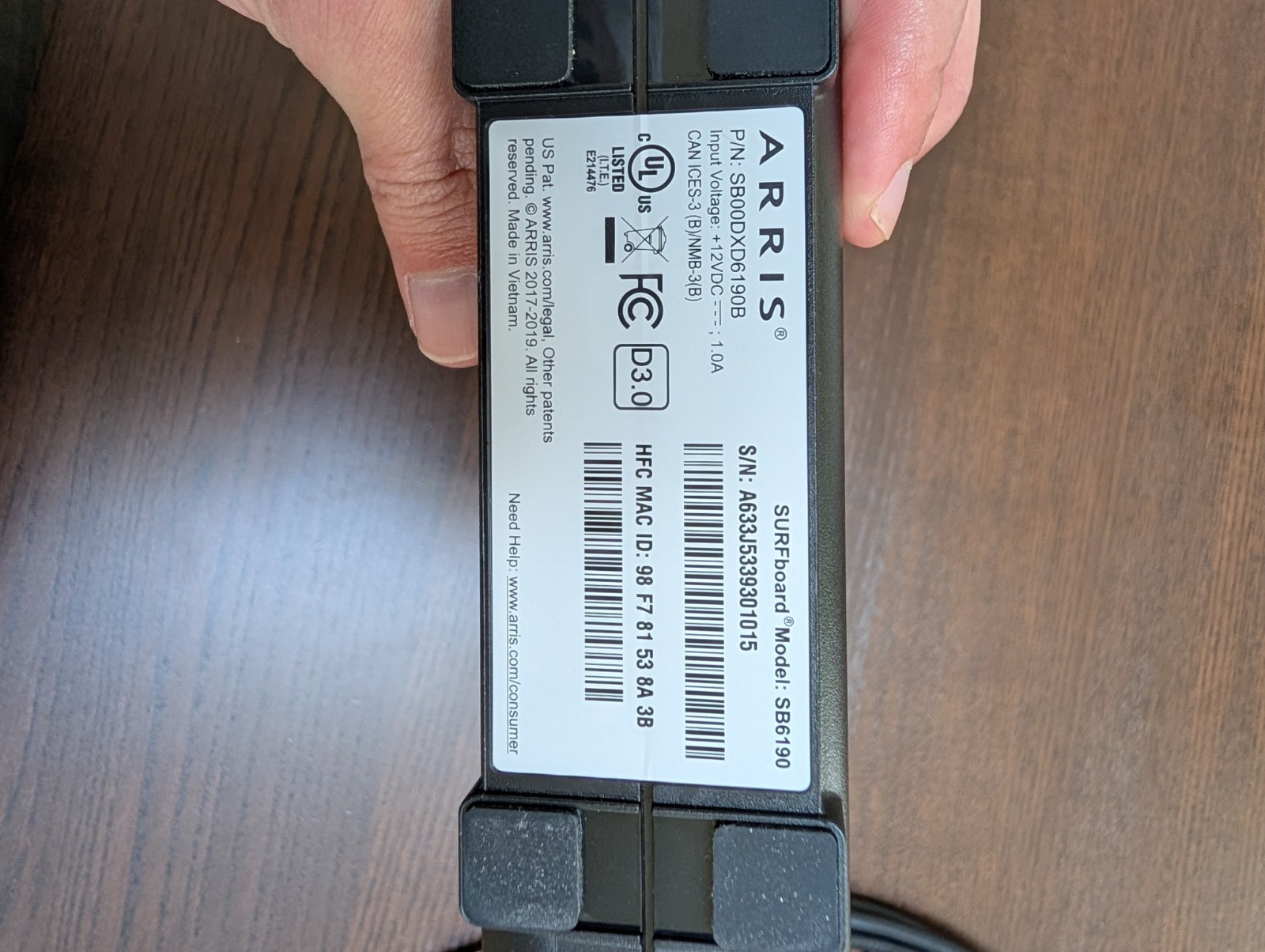 Awesome Right-angle Coaxial Cable + ARRIS SURFboard SB6190 Gigabit Cable Modem