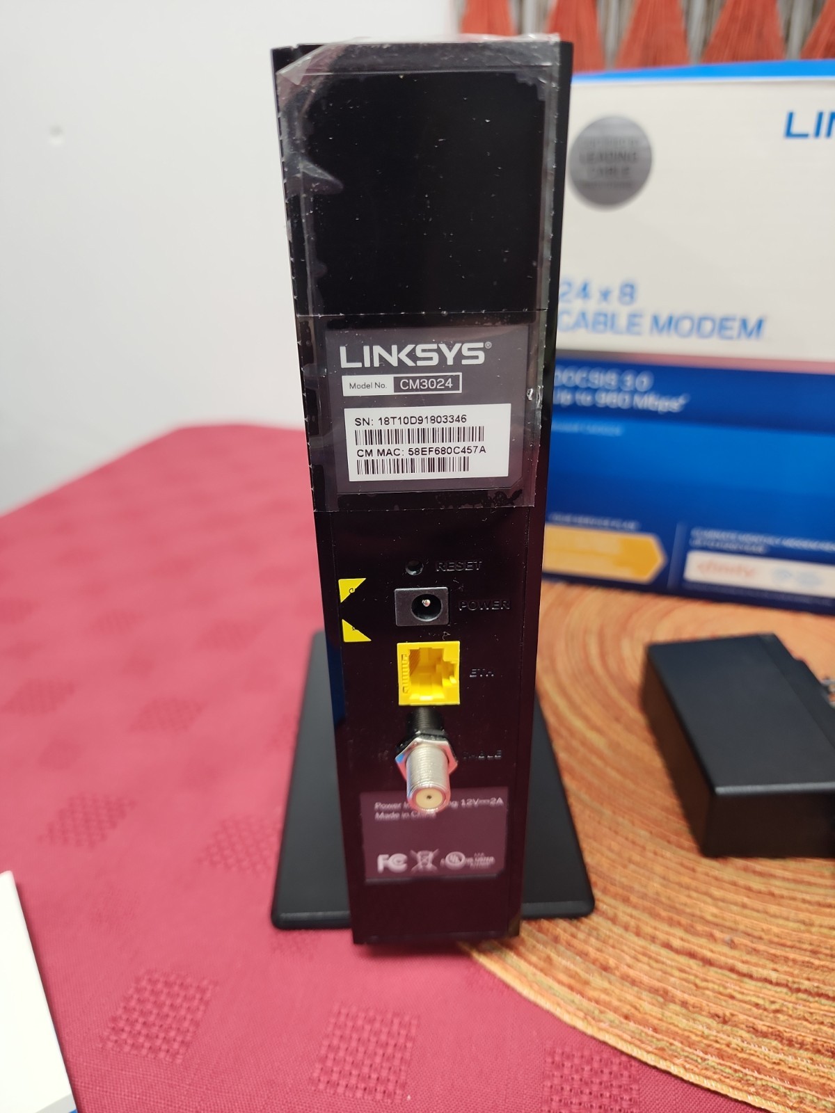 LINKSYS CM3024 High Speed DOCSIS 3.0 24×8 Cable Modem Tested Working