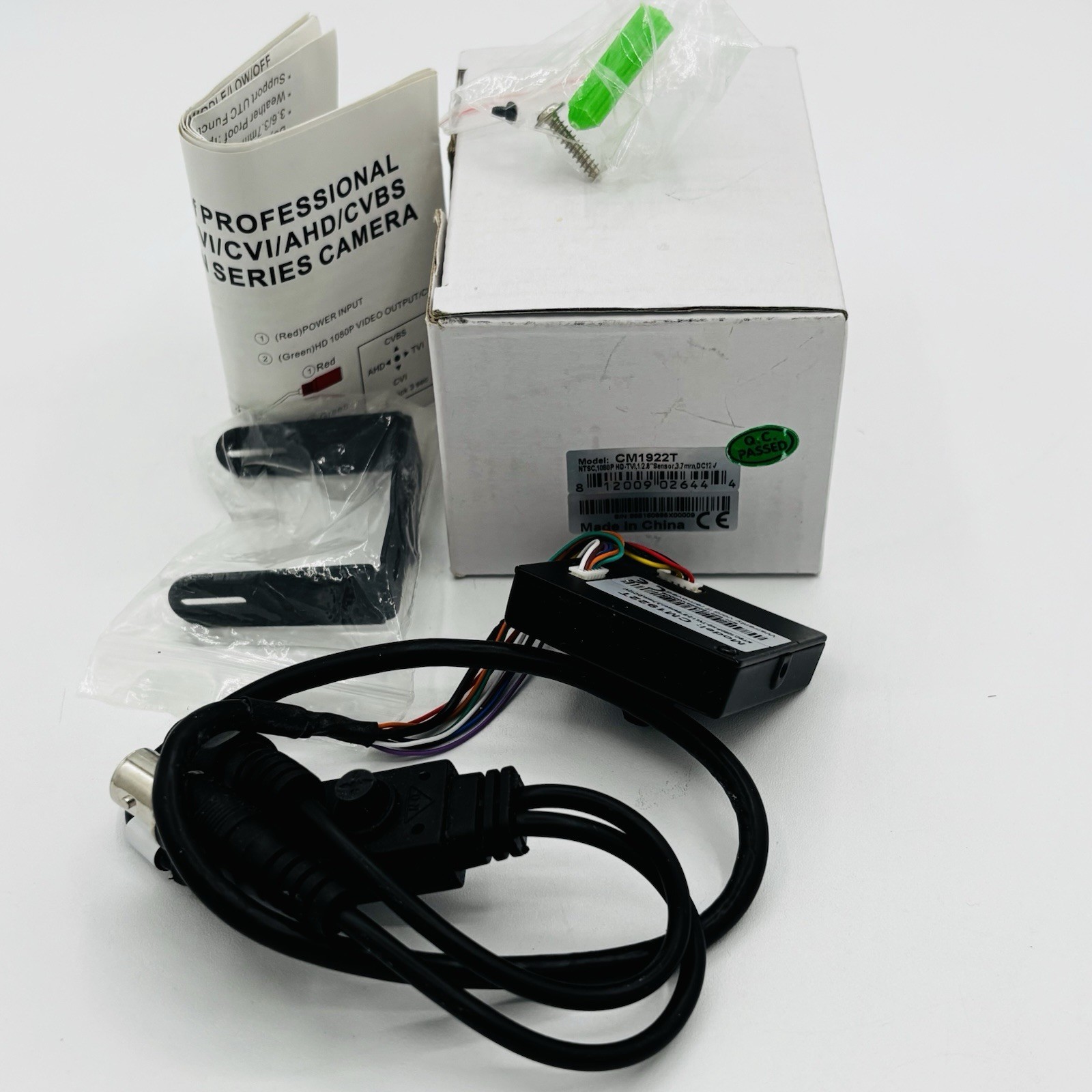 2MP 1080P HD-TVI 1/2.9” Sensor 3.7mm, DC 12V, CM1922T