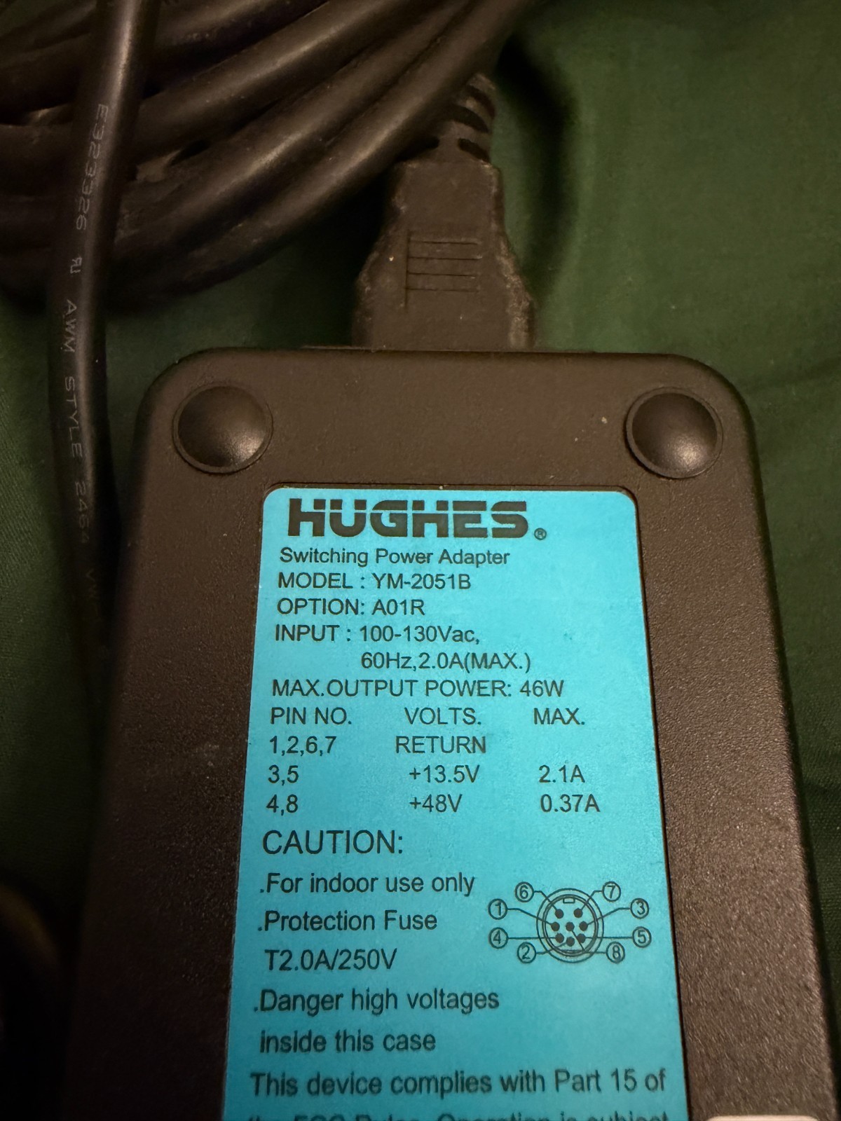Hughes YM-2051B Satellite Power Adapter for HN1000/HN1100/HN9000