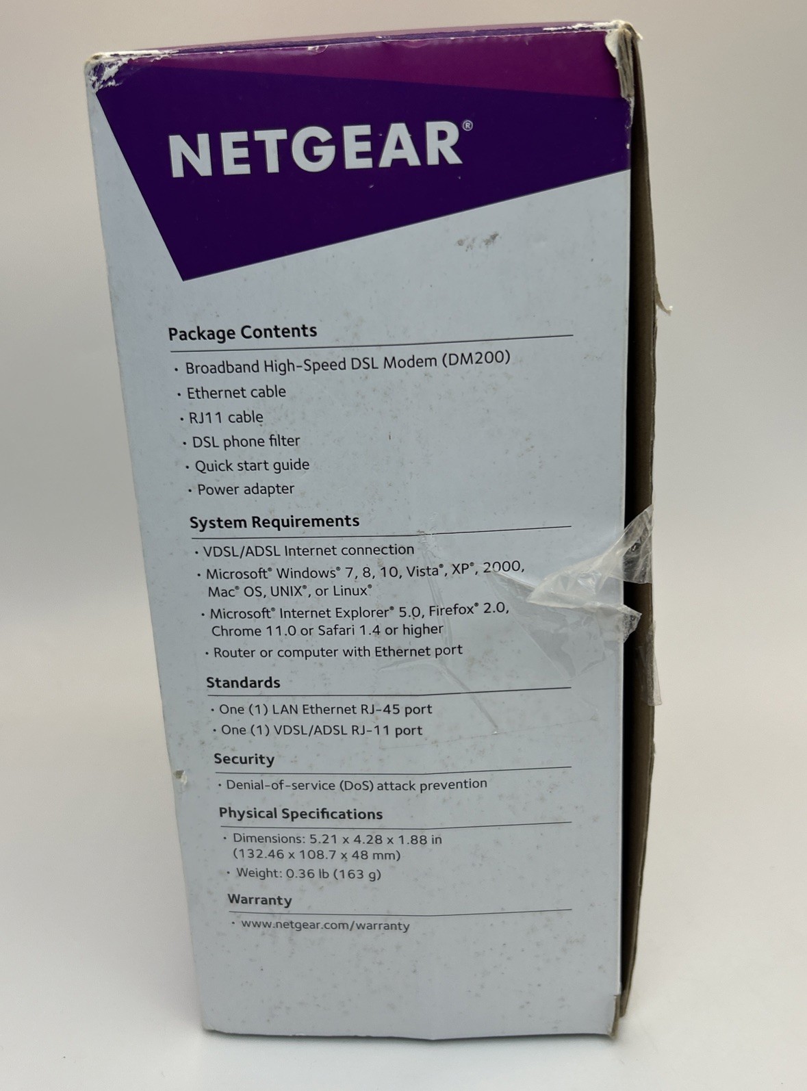 NETGEAR DM200-100NAS DSL Modem Router ADSL Dual-Band – Used With POWER SUPPLY