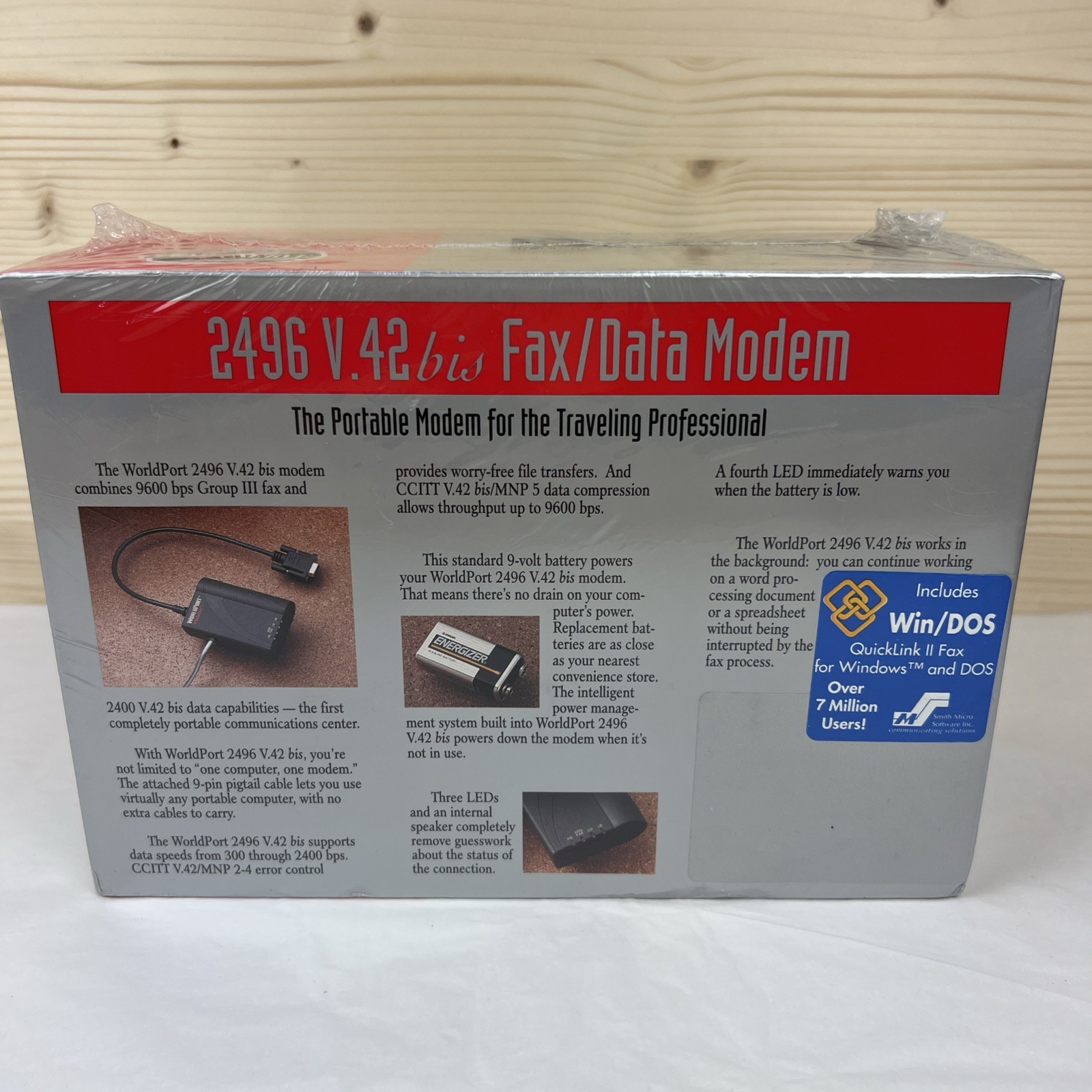 NOS WorldPort USRobotics 2496 V. 42 bis Fax/Data Modem 9600 bps – NEW Sealed