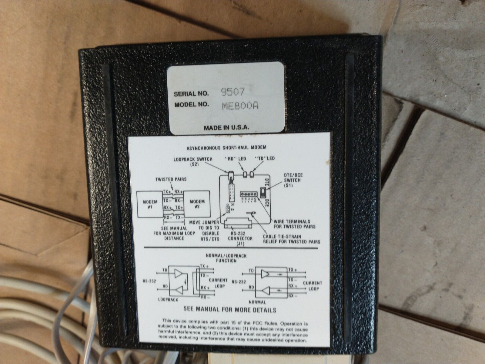 Black Box ME800A Async Short Haul Modem – Fast Shipping
