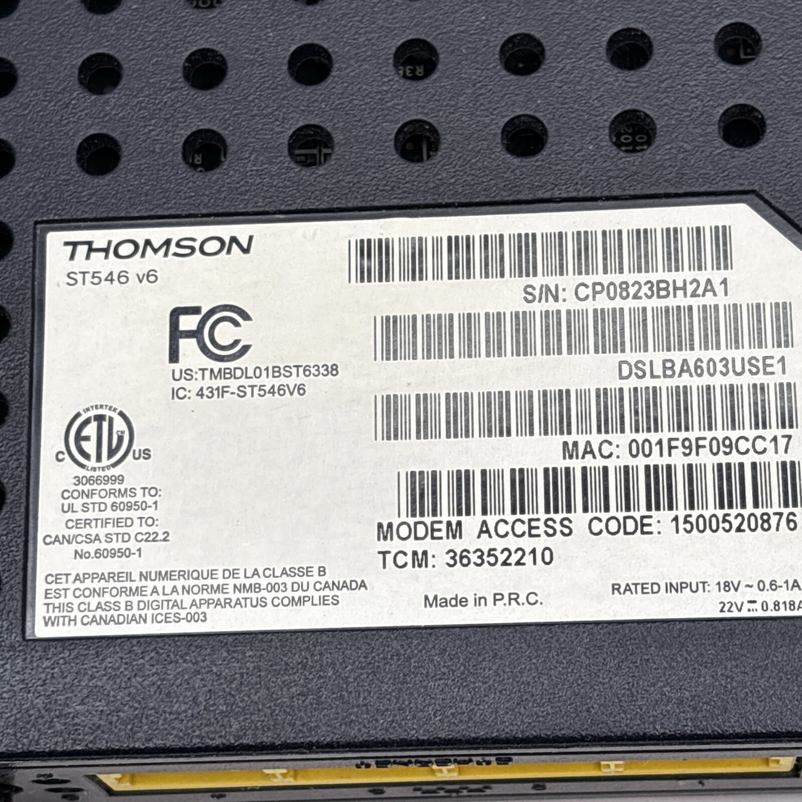 Thomson Speedtouch ST585 v6 wireless ADSL Modem router Network Desktop Equipment
