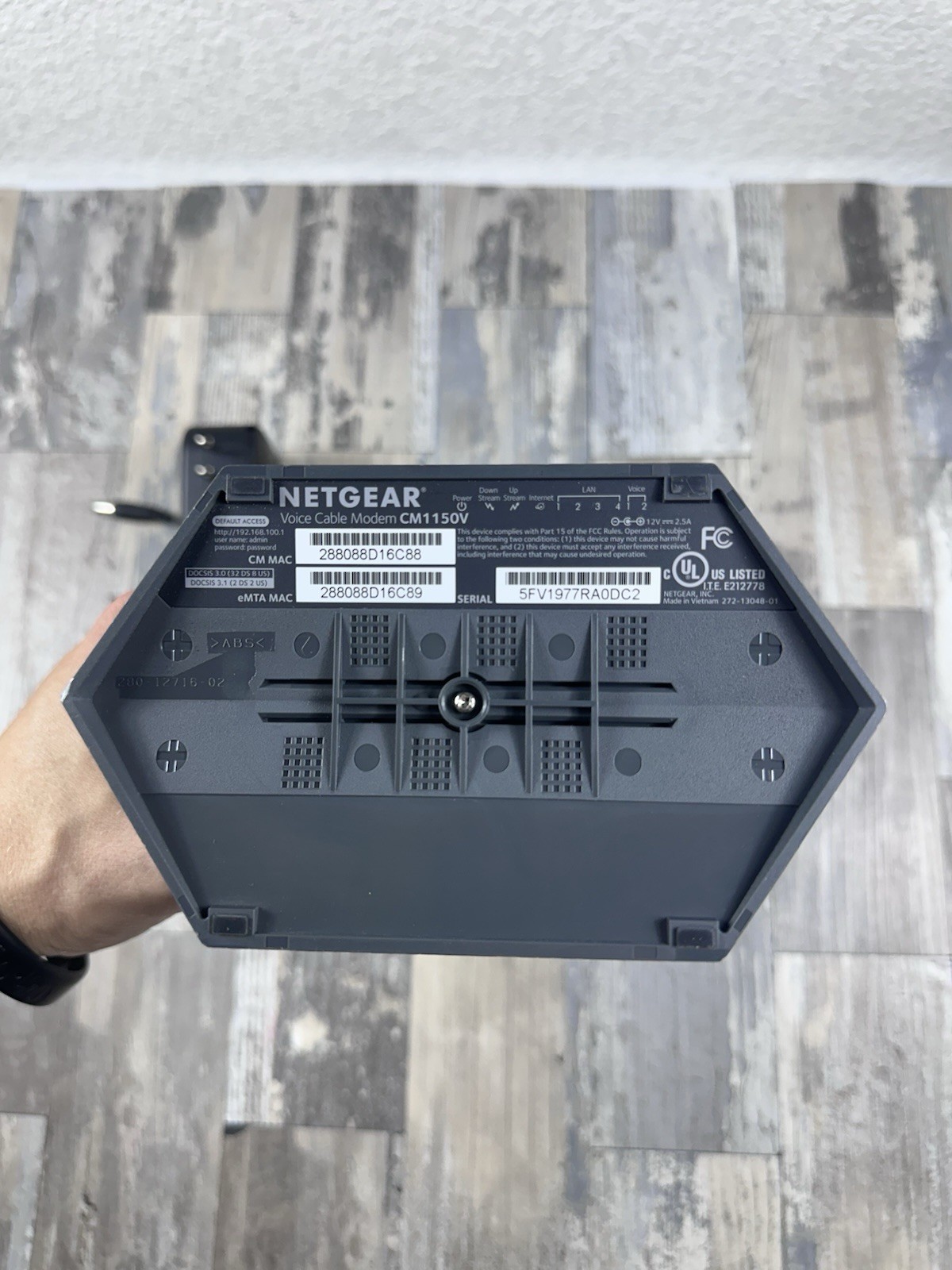 NETGEAR CM1150V Nighthawk Cable Modem for Comcast XFINITY Voice Tested Works