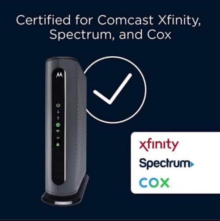 Motorola MG7700 Modem W/ AC1900 Dual Band 1000 Mbps Wi-Fi Gigabit Router