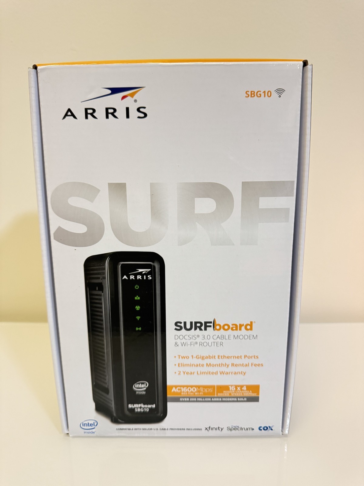 ARRIS SURFboard SBG10 DOCSIS 3.0 Cable Modem & AC1600 Wi-Fi Router – USED