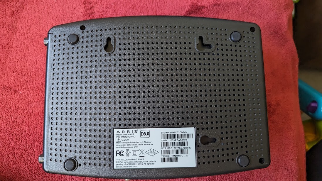 Arris Touchstone TM804G Telephone Modem Docsis 3.0 (G3)