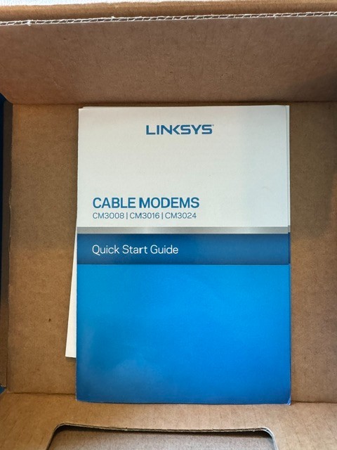LINKSYS CM3024 High Speed DOCSIS 3.0 24×8 Cable Modem With Power Cable