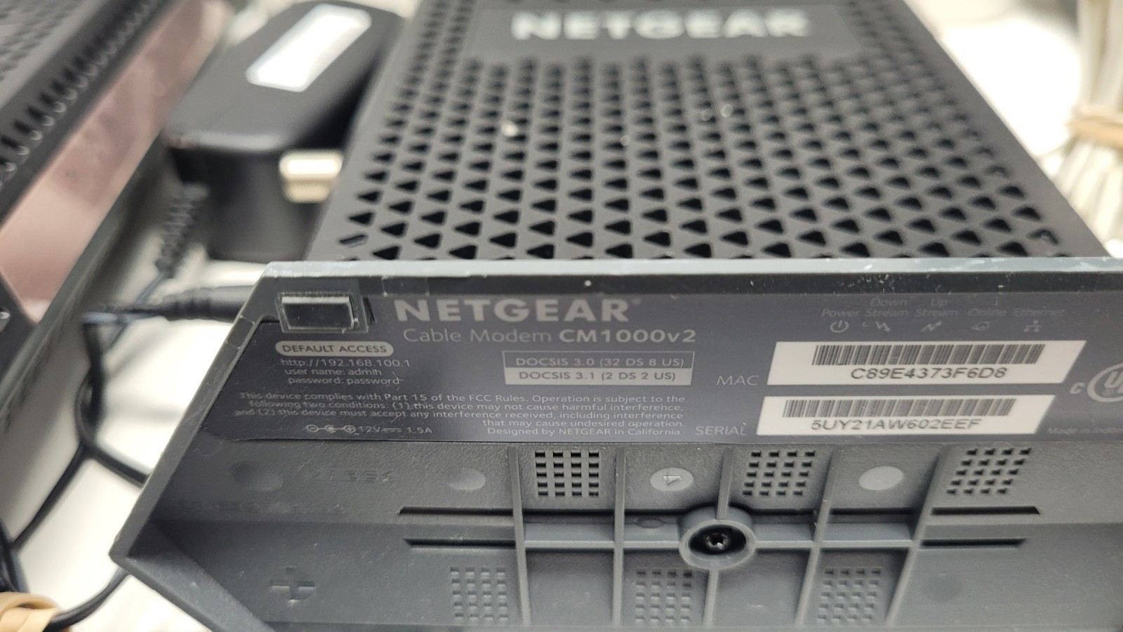 Lot Of 10 Netgear CM Modems + Power Cords