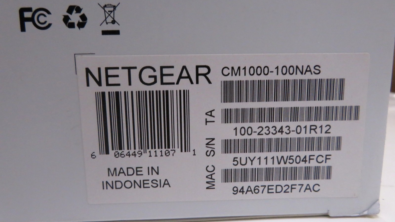 NETGEAR CM1000 DOCSIS 3.1 Ultra High Speed Cable Modem – 1Gbps – Used